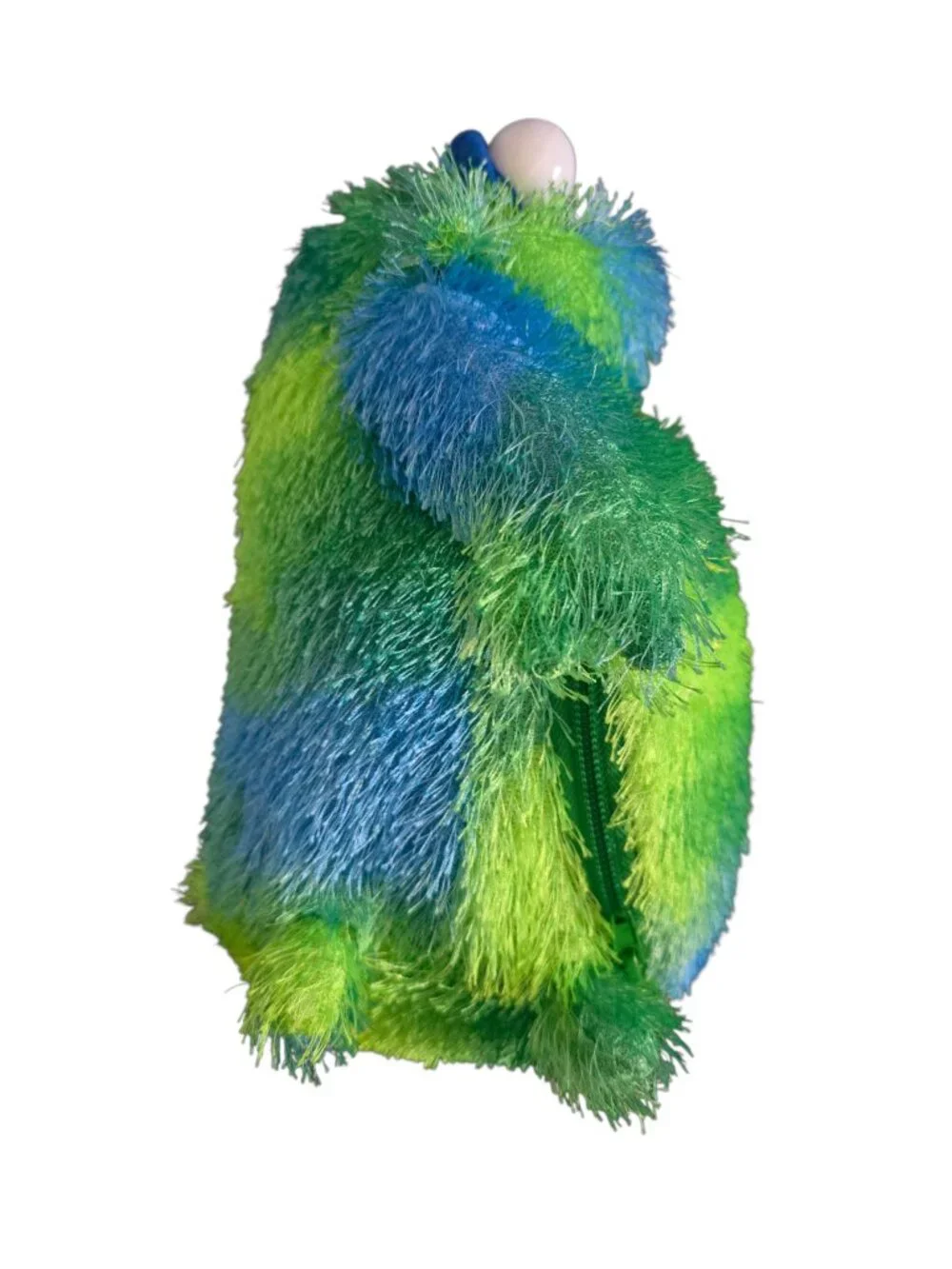 Furgle Frog Plush Monster Zipper Pouch Hidden Pocket Blue Green Stuffed Animal